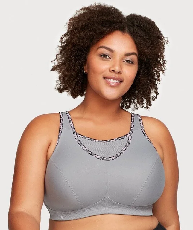 Can't Resist Glamorise No-Bounce Camisole Wire-Free Sports Bra - Soft Gray