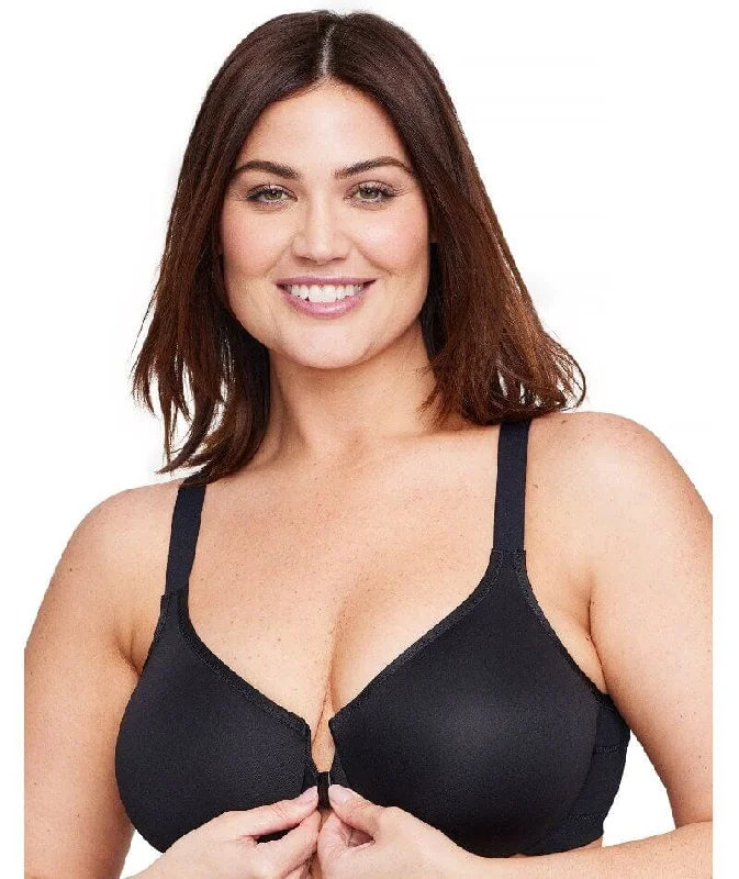 Hurry In Glamorise WonderWire Front-Closure Posture Bra - Black