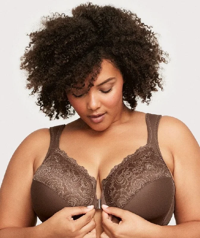 Top Pick Glamorise WonderWire Front-Closure Bra - Mocha