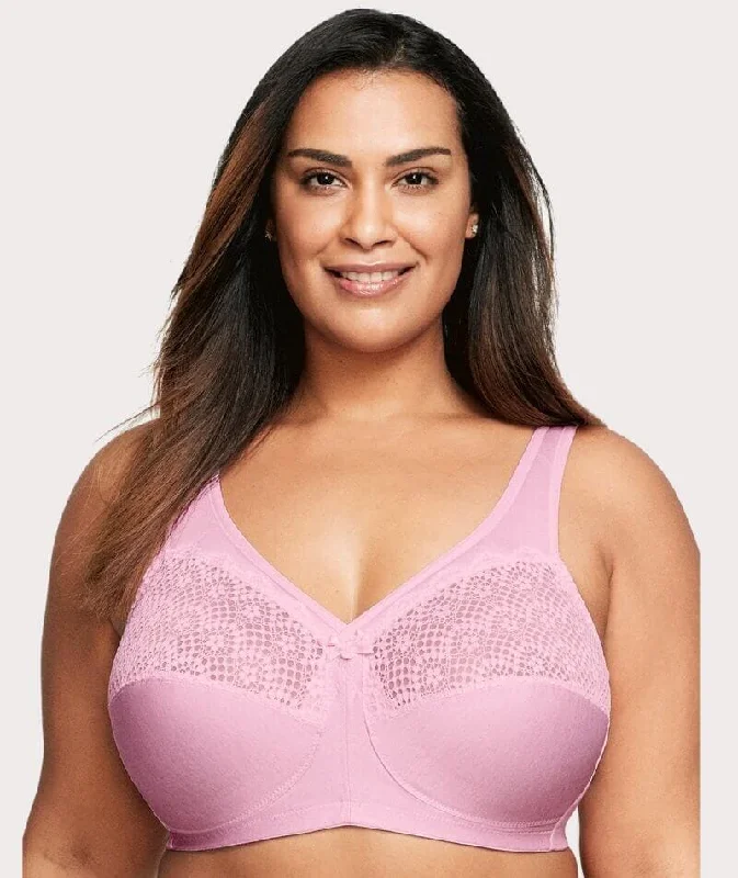 Mega Discount Glamorise Magiclift Moisture Control Wire-Free Bra - Pink Heather
