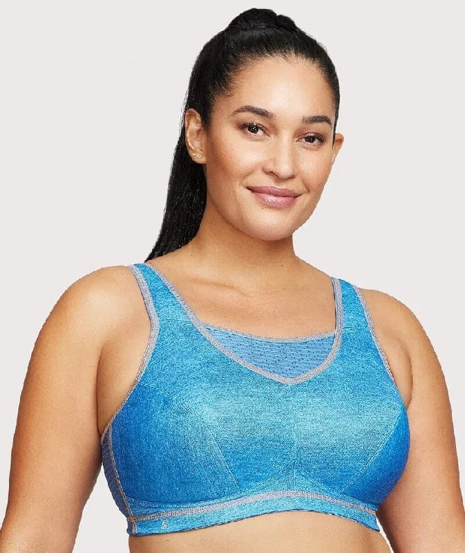 Crazy Deals Glamorise No-Bounce Camisole Elite Wire-Free Sports Bra - Light Denim
