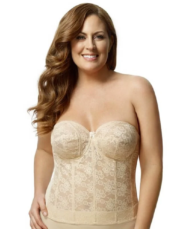 Today's Deal Elila Underwired Lace Strapless Longline Bra - Nude
