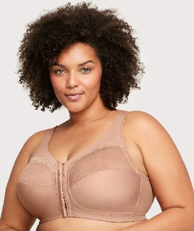 Year-End Deals Glamorise Magiclift Natural Shape Wire-Free Front-Closure Bra - Cappuccino