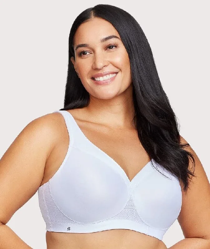 Closeout Deal Glamorise Magiclift Seamless Wire-Free Sports Bra - White