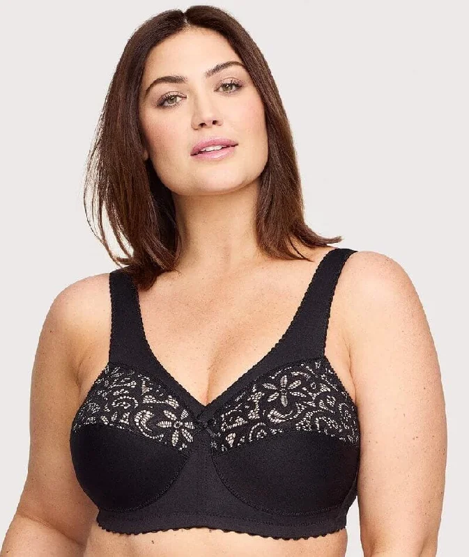 Bargain Blast Glamorise Magiclift Cotton Support Wire-Free Bra - Black