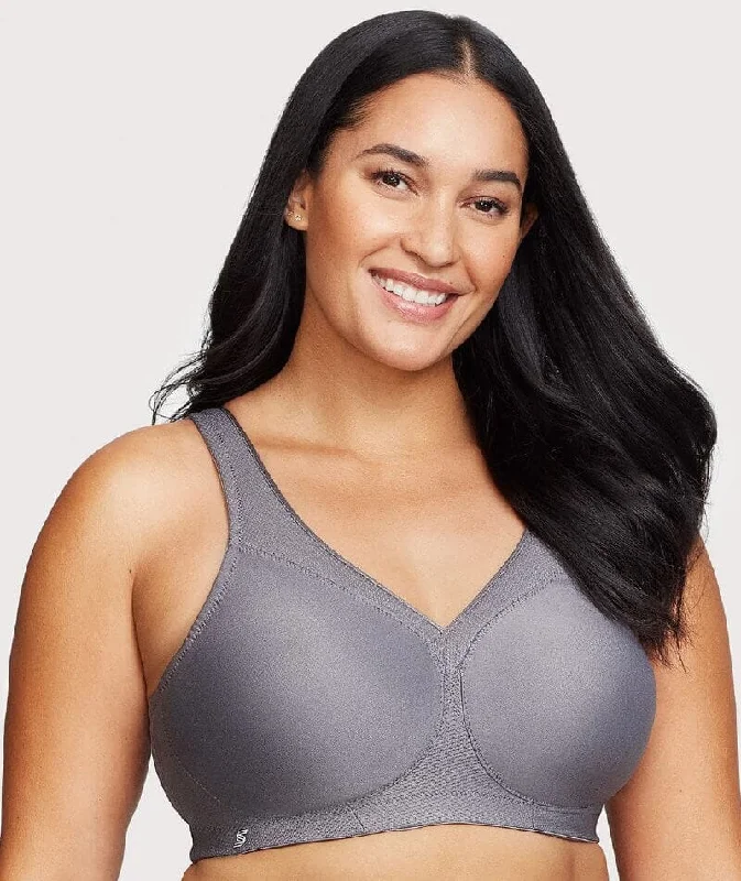 Limited Time Glamorise Magiclift Seamless Wire-Free Sports Bra - Charcoal Gray