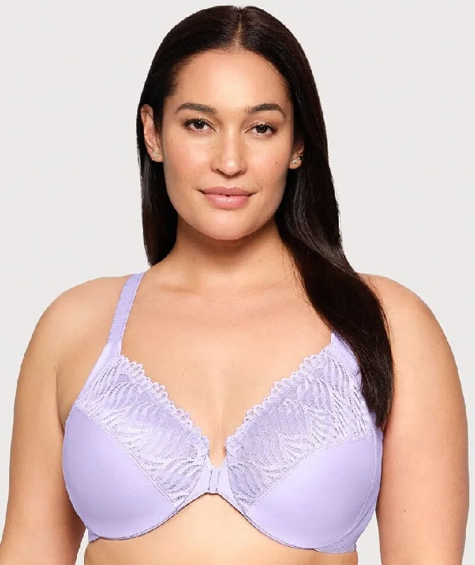 YEAR-End Clearance Glamorise Front-Closure T-Back WonderWire Bra - Soft Lilac