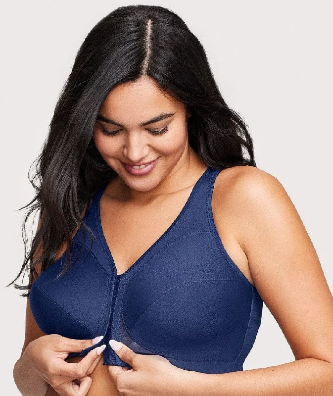 Mega Sale Glamorise Magiclift Front-Closure Posture Back Wire-Free Bra - Blue