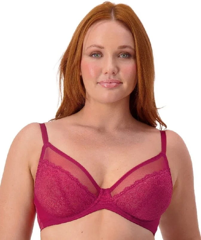 Super Sale Triumph Sheer Minimizer Bra - Bordeaux