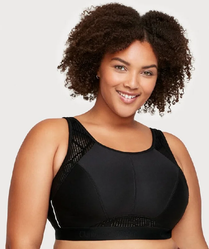 Value Deals Glamorise No-Sweat Mesh Wire-Free Sports Bra - Black