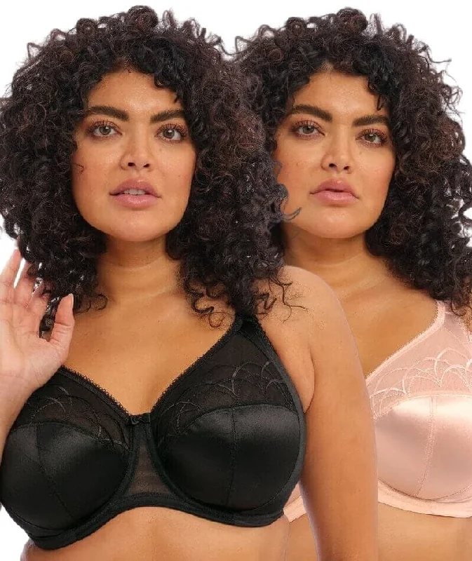 Bonus Offer Elomi Cate Underwired Full Cup Banded Bra 2 Pack - Black/Latte