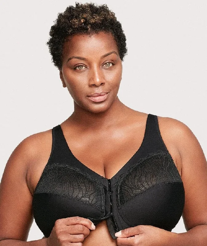 Can't Beat Glamorise Magiclift Natural Shape Wire-Free Front-Closure Bra - Black