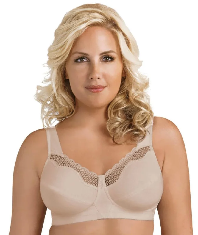 Price Break Exquisite Form Fully Cotton Soft Cup Wire-Free Bra With Lace - Damask Neutral Price Break Exquisite Form Fully Cotton Soft Cup Wire-Free Bra With Lace - Damask Neutral