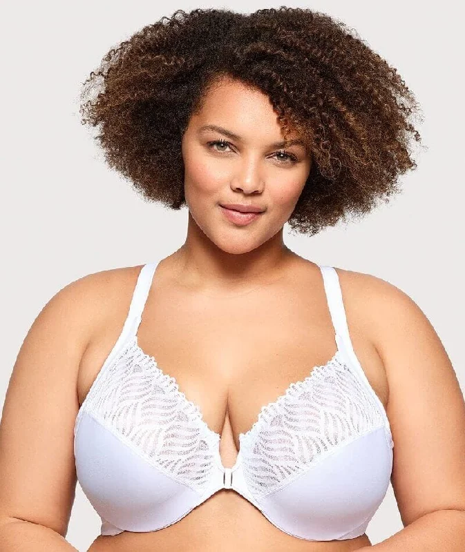 The Best Prices Glamorise Front-Closure T-Back WonderWire Bra - White