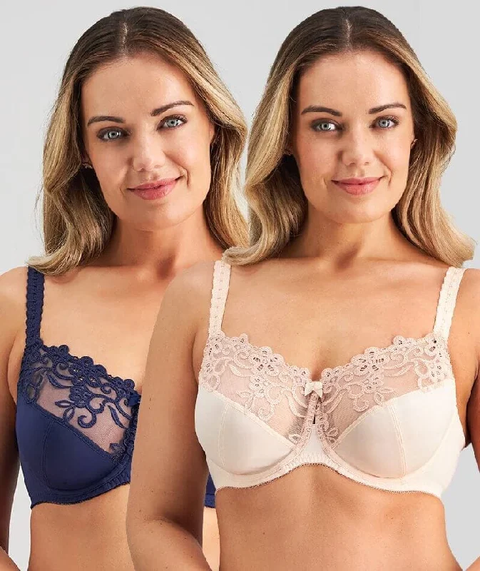 Deal Alert Fayreform Coral Underwire Bra - 2 Pack - Pearl Blush/Medieval Blue