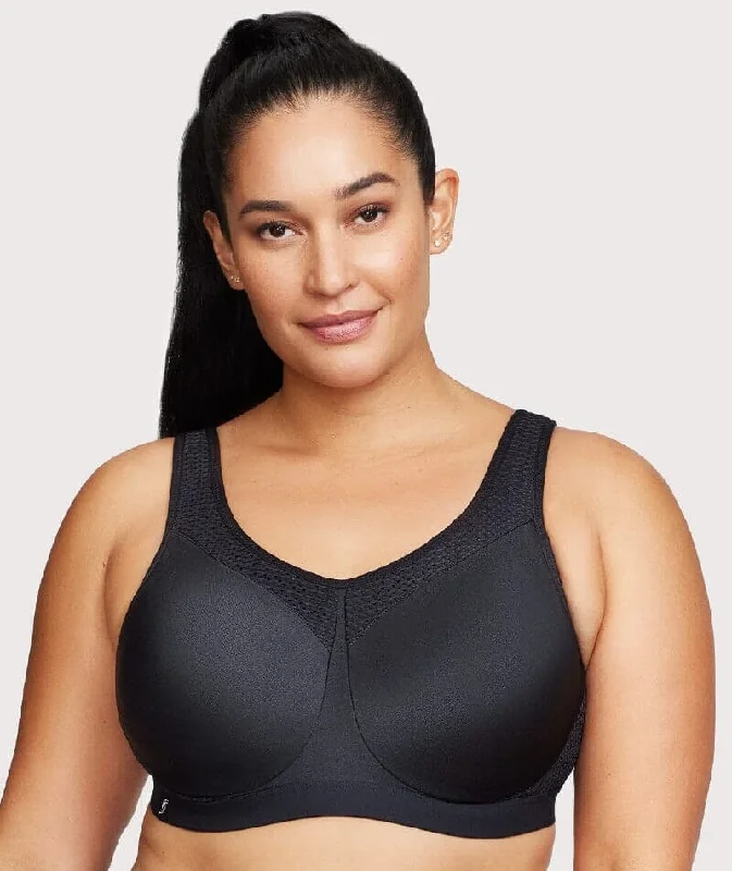 Price Smash Glamorise High Impact Underwire Sports Bra - Black