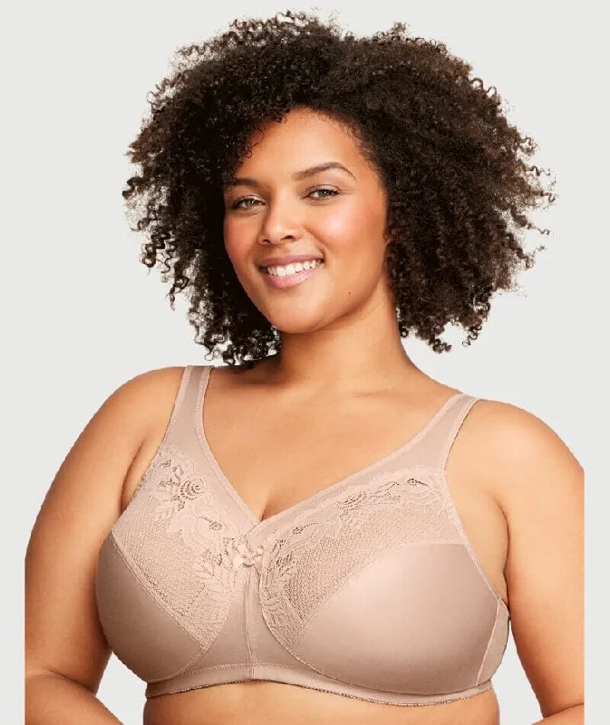 Limited Stock Glamorise Magiclift Minimizer Wire-Free Bra - Cafe