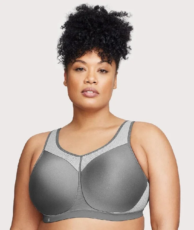 Online Only Glamorise High Impact Underwire Sports Bra - Grey