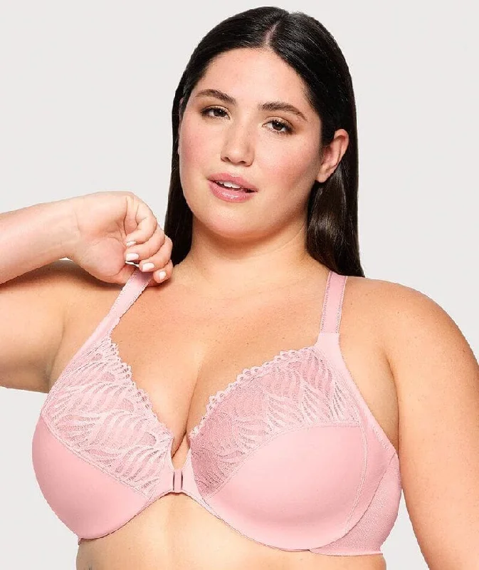 Bargain Bin Glamorise Front-Closure T-Back WonderWire Bra - Blush
