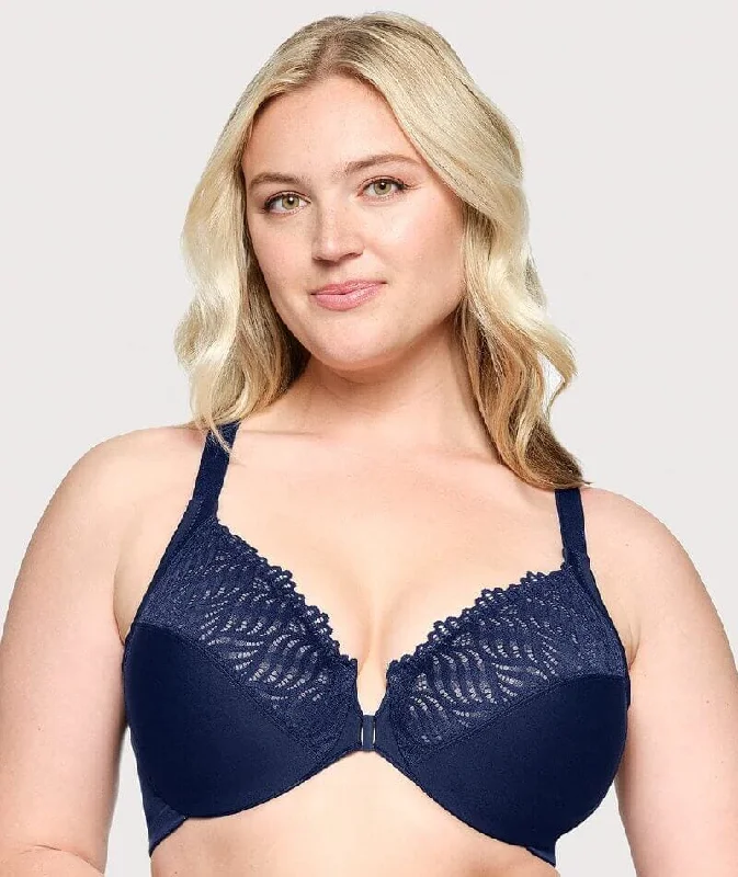 Value Deals Glamorise Front-Closure T-Back WonderWire Bra - Blue
