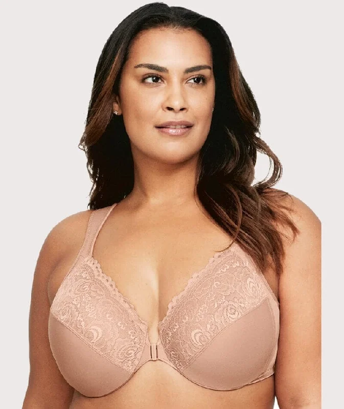 New Arrival Glamorise WonderWire Front-Closure Bra - Cappuccino