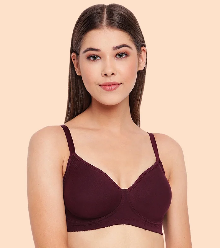 Price Blitz Enamor Fab-Cool A042 Side Support Shaper Stretch Cotton Everyday Bra for Women- High Coverage, Non Padded and Wirefree - Purple Price Blitz Enamor Fab-Cool A042 Side Support Shaper Stretch Cotton Everyday Bra for Women- High Coverage, Non Padded and Wirefree - Purple