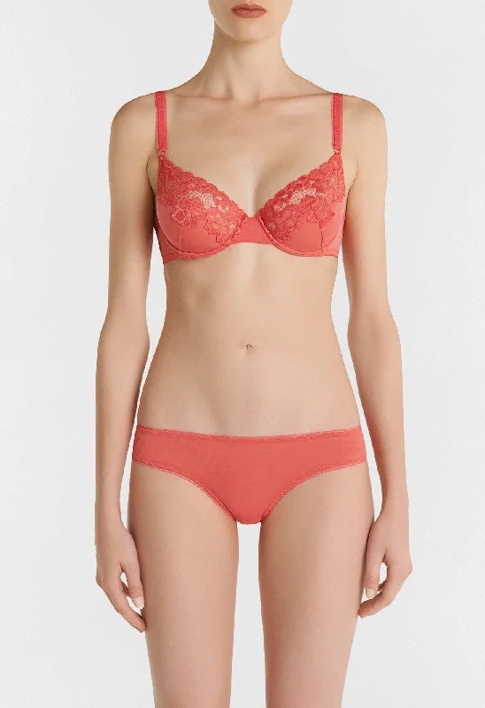 Buy Today Coral Underwire Bra in Leavers Lace and Stretch Tulle