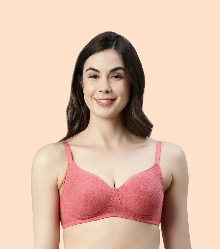 Special Buy Enamor Fab-Cool A042 Side Support Shaper Stretch Cotton Everyday Bra for Women- High Coverage, Non Padded and Wirefree - Tomato Melange Special Buy Enamor Fab-Cool A042 Side Support Shaper Stretch Cotton Everyday Bra for Women- High Coverage, Non Padded and Wirefree - Tomato Melange