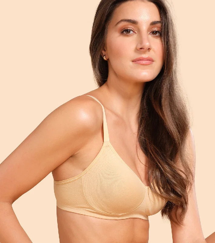 Grand Opening Sale Enamor Fab-Cool A042 Side Support Shaper Stretch Cotton Everyday Bra for Women- High Coverage, Non Padded and Wirefree - Skin Grand Opening Sale Enamor Fab-Cool A042 Side Support Shaper Stretch Cotton Everyday Bra for Women- High Coverage, Non Padded and Wirefree - Skin