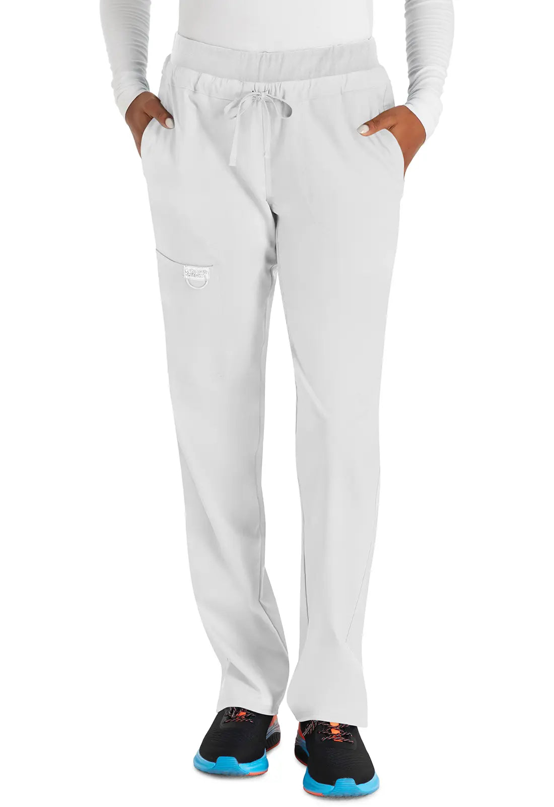 Best Seller Cherokee Women's Mid Rise Tapered Leg Drawstring Pant - White