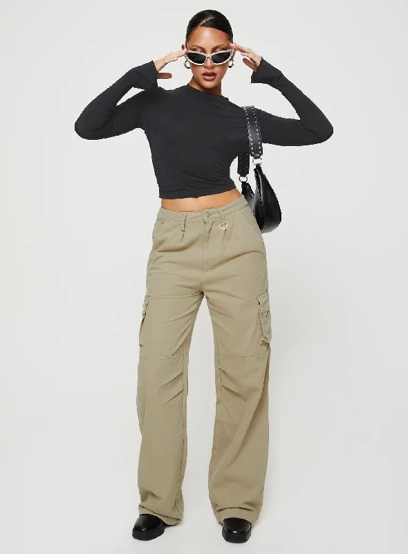 Super Bargain Paige Mid Rise Cargo Jean Sage