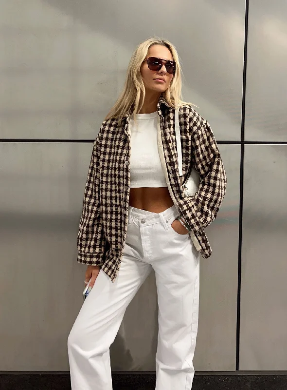 Weekend Specials You Can't Miss Holly Asymmetric Straight Leg Jeans White Denim
