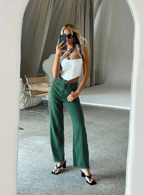 Weekend Deals That Dazzle Kalinda Denim Jeans Green