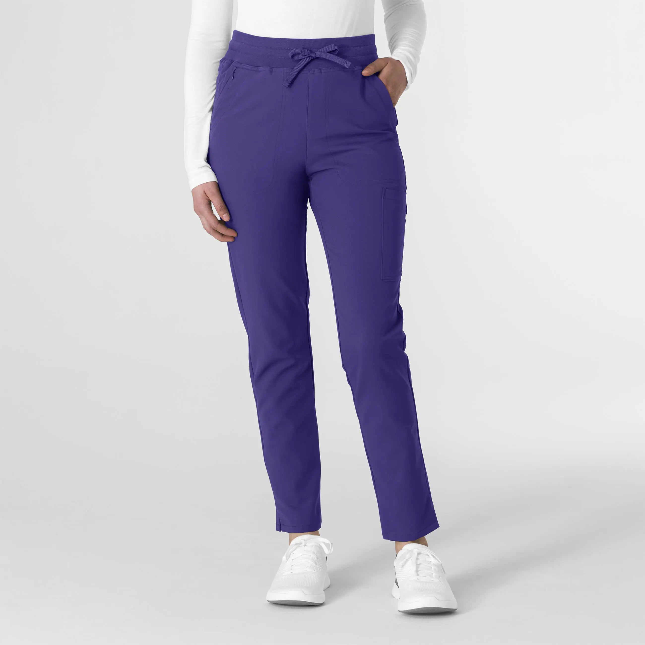 Stock Clearance Wink Women's Cargo Straight Slim Leg Scrub Pant - Grape