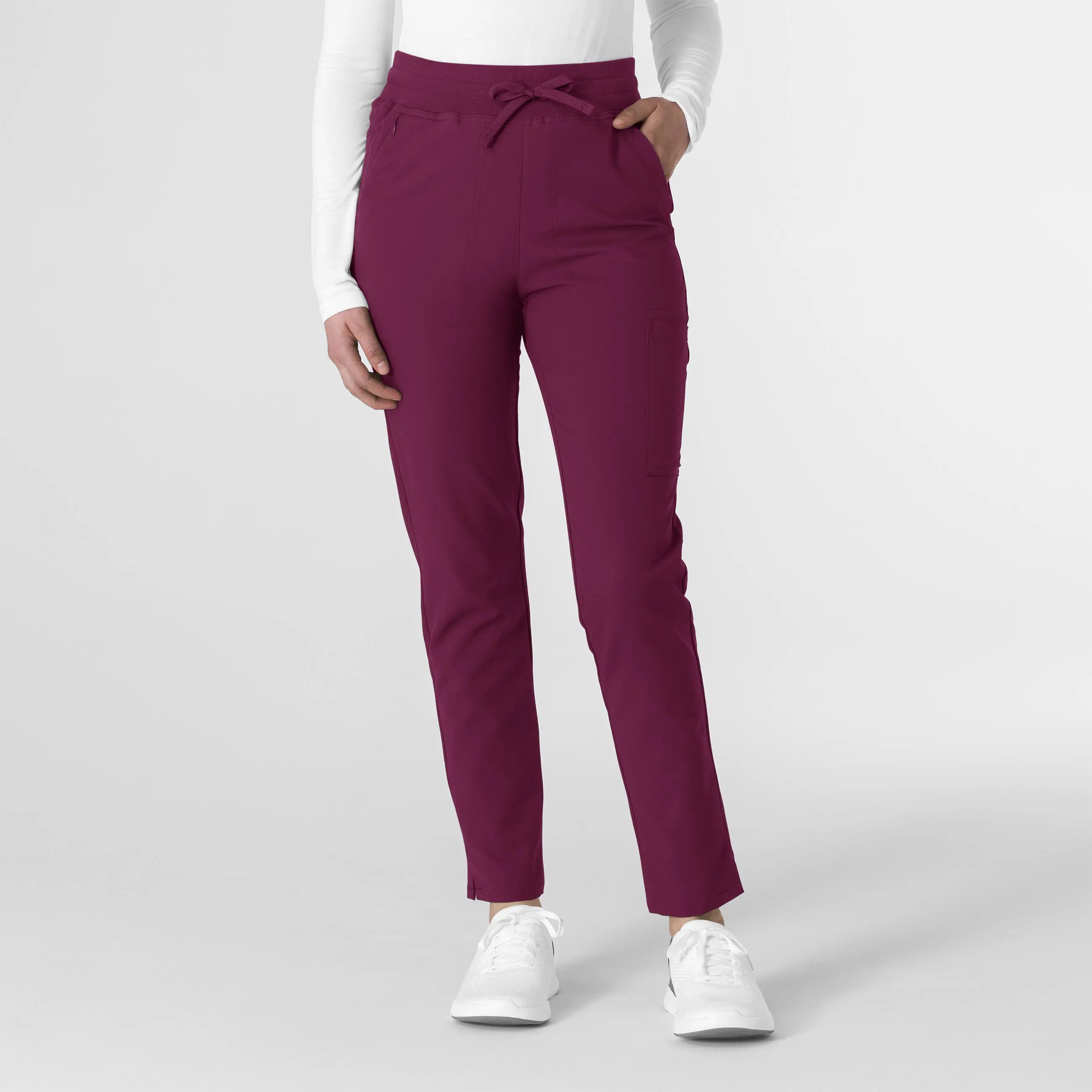 Quick Sale Wink Women's Cargo Straight Slim Leg Scrub Pant - Wine