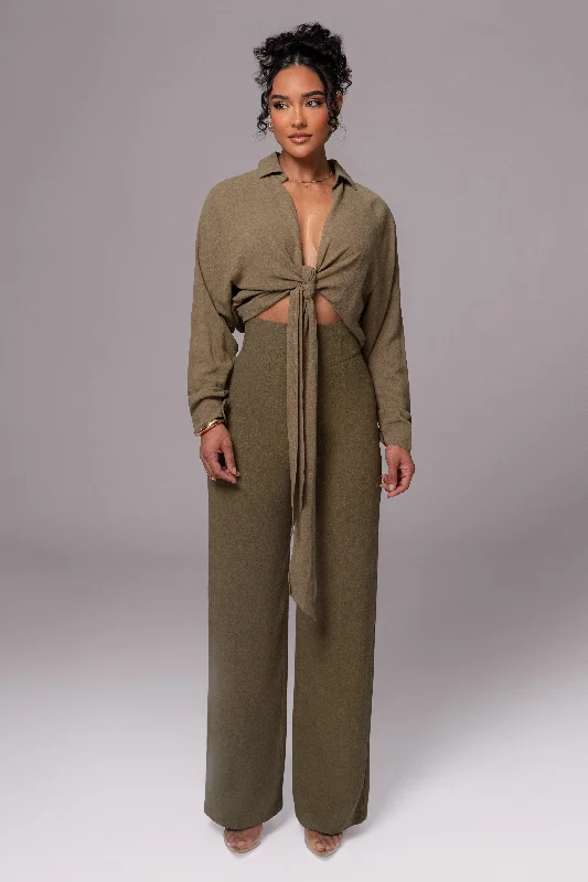 Early Bird Discount Olive Explorer Linen Pants