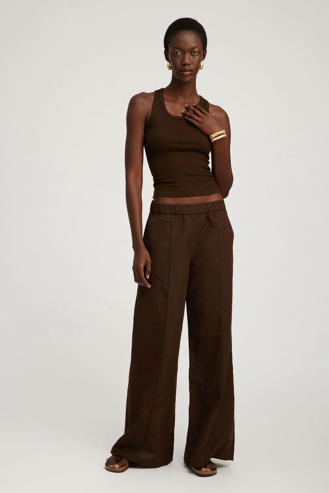 While Supplies Last SPRWMN Wide Leg Pintuck Trouser