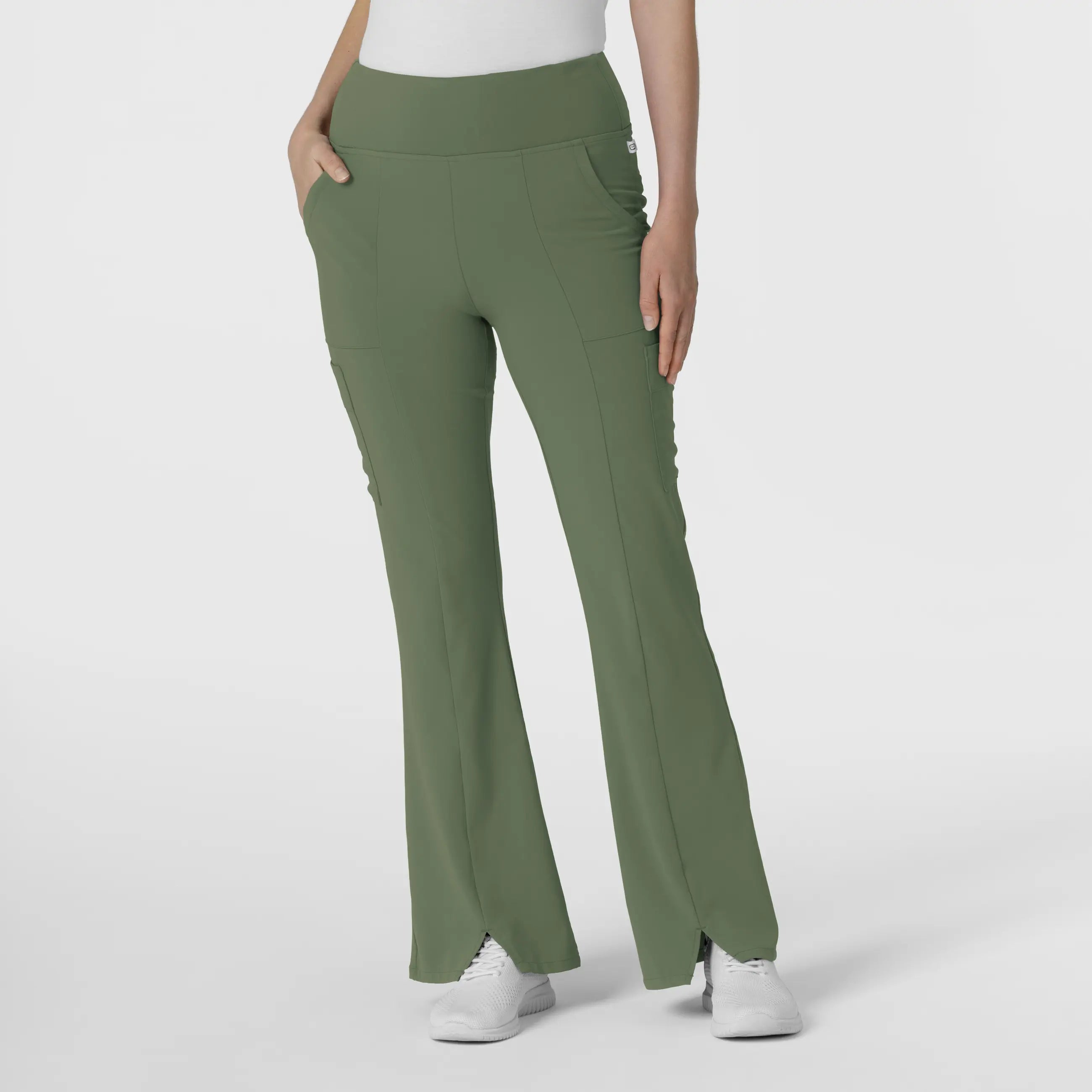 Quick Sale Wink Women's Cargo Flare Scrub Pant - Olive