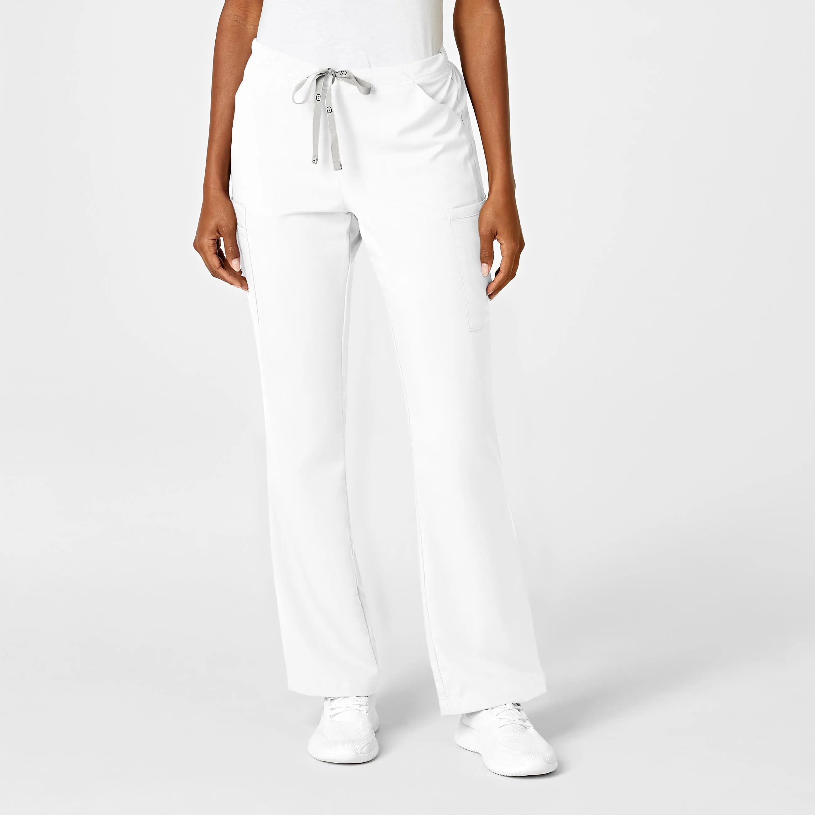 Savings Soar This Weekend Wink Women's Moderate Flare Leg Cargo Scrub Pant - White