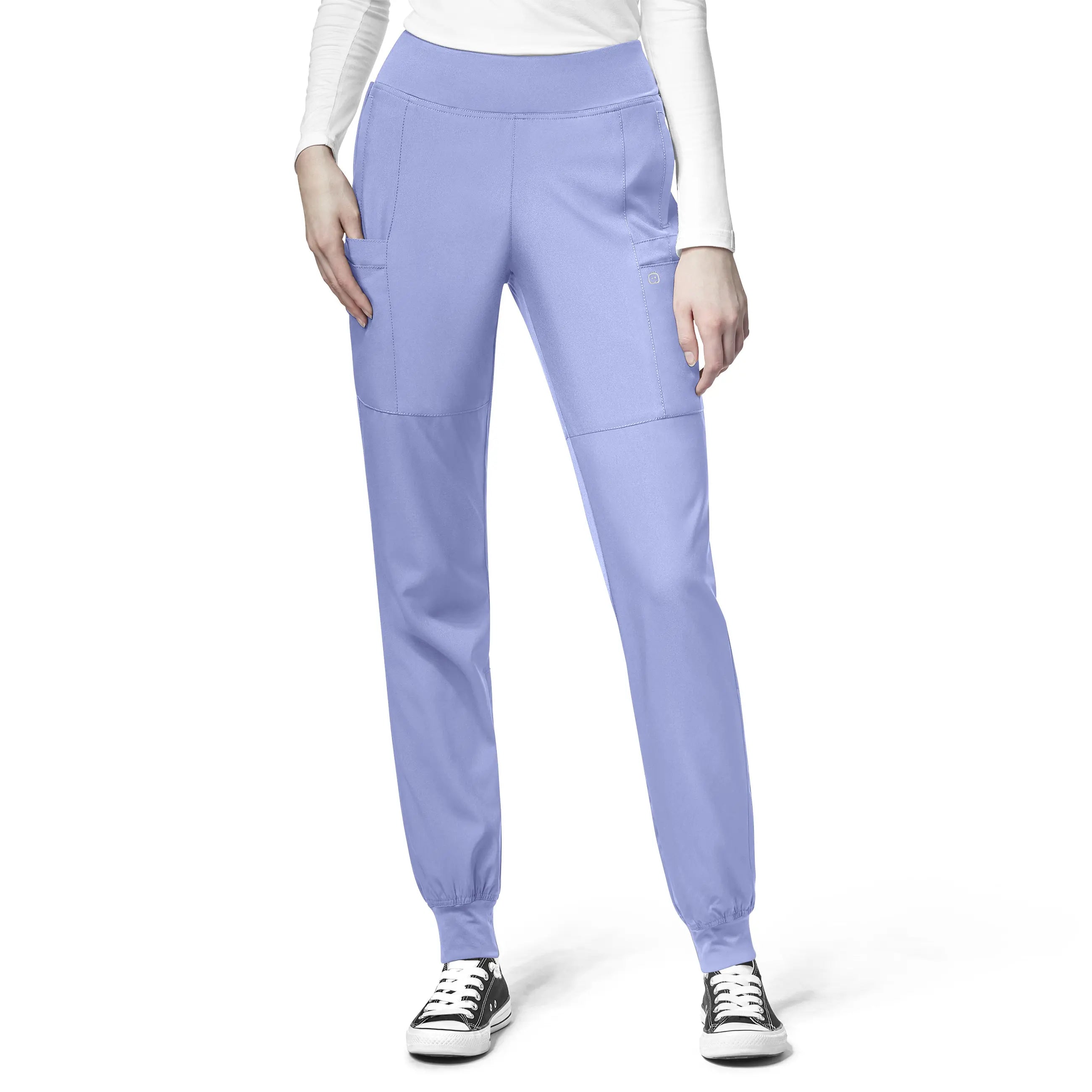 Discount Deals Wink Women's Comfort Waist Cargo Jogger Scrub Pant - Ceil Blue