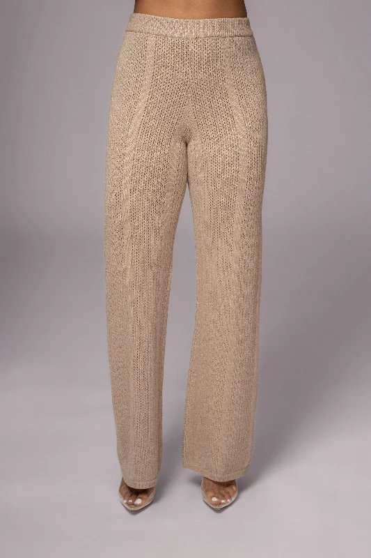 Holiday Sale Taupe Fortuna Sweater Knit Pants