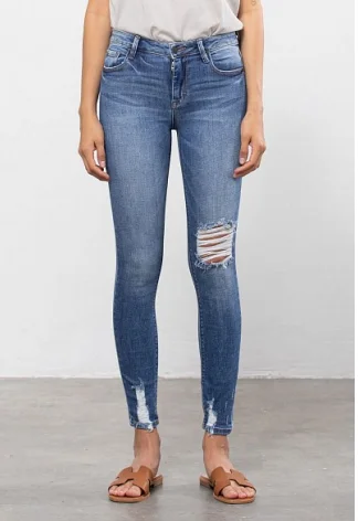 Instant Deal Medium Wash Hem Skinny Jeans by Hidden Jeans