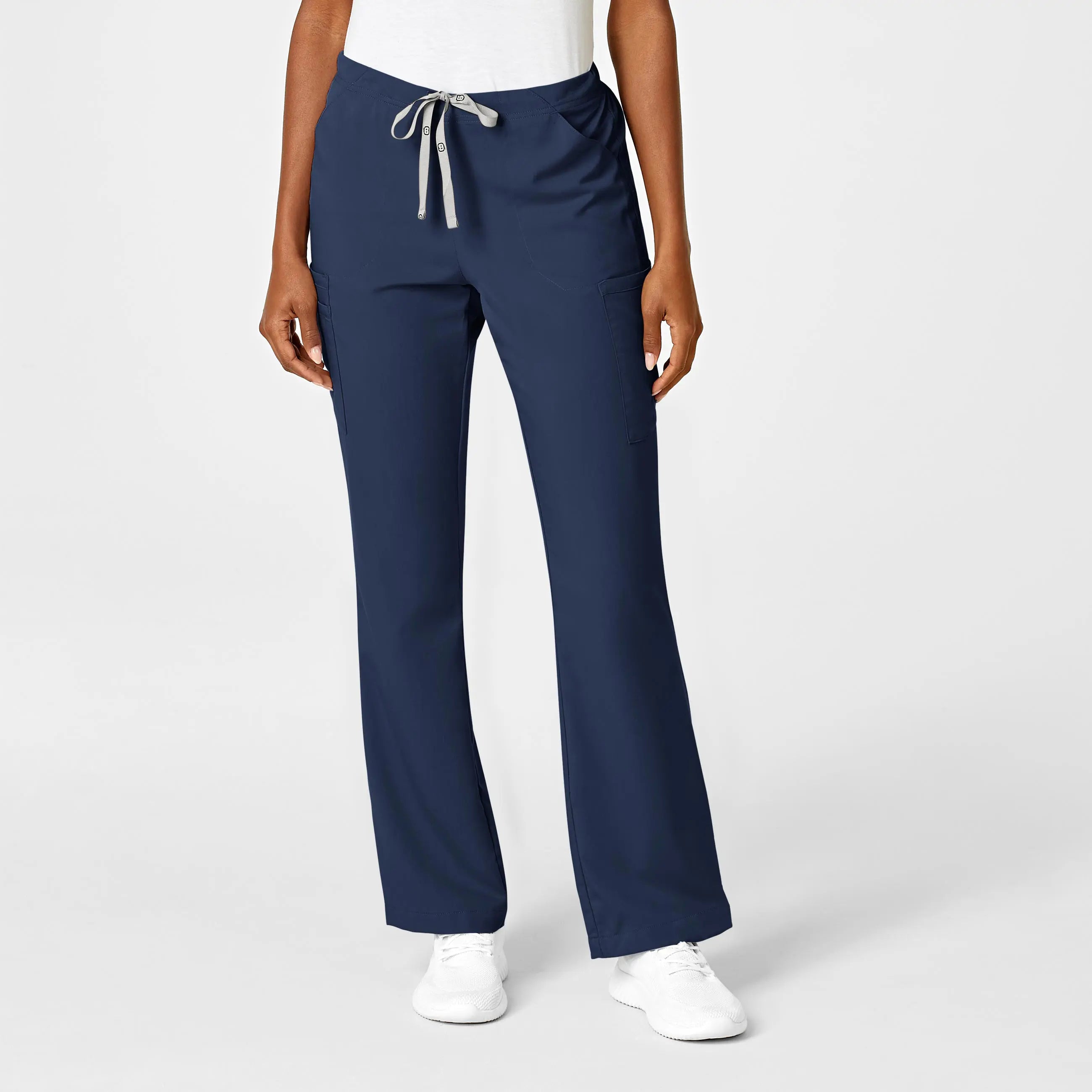 Weekend Deal Wink Women's Moderate Flare Leg Cargo Scrub Pant - Navy