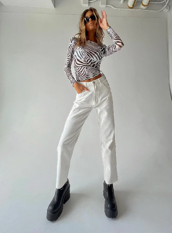 Weekend Specials to Enjoy Harrow Straight Leg Denim Jeans White