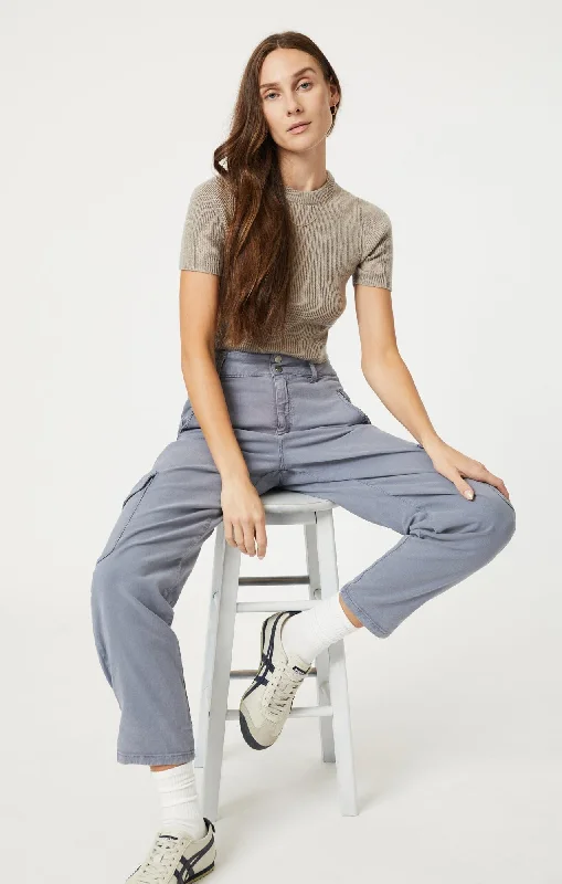 Weekend Savings Sensation ELSIE CARGO PANTS IN FLINT STONE LUXE TWILL