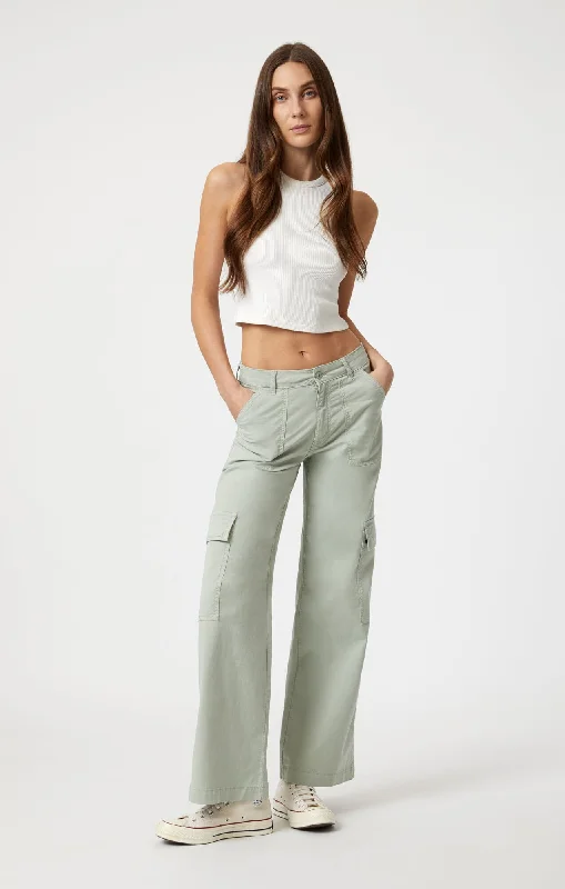 Year-End Clearance ALVA STRAIGHT CARGO IN MINERAL GREEN LIGHT TWILL