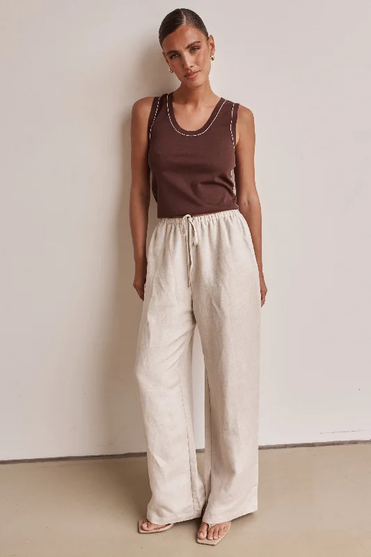 Half Price Marley Linen Pant (Beige)