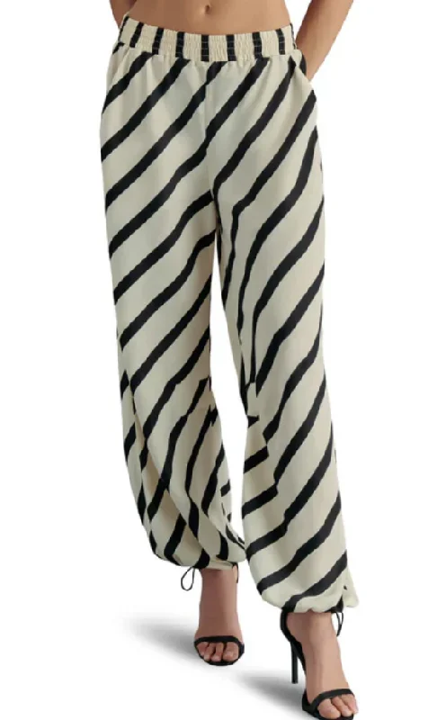 Great Bargain Stripe Cargo Satin Pants by Steve Madden