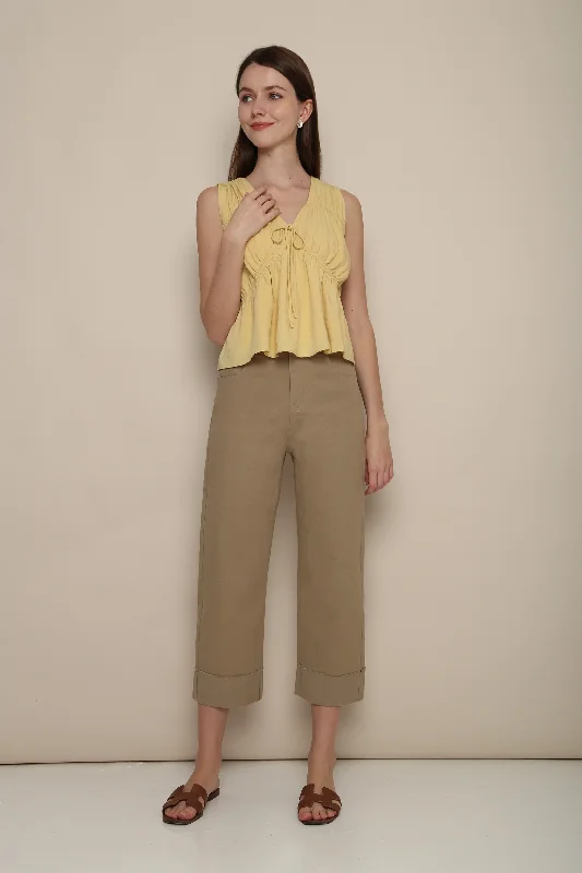 Overstock Sulla Cuffed Smart Pants Khaki