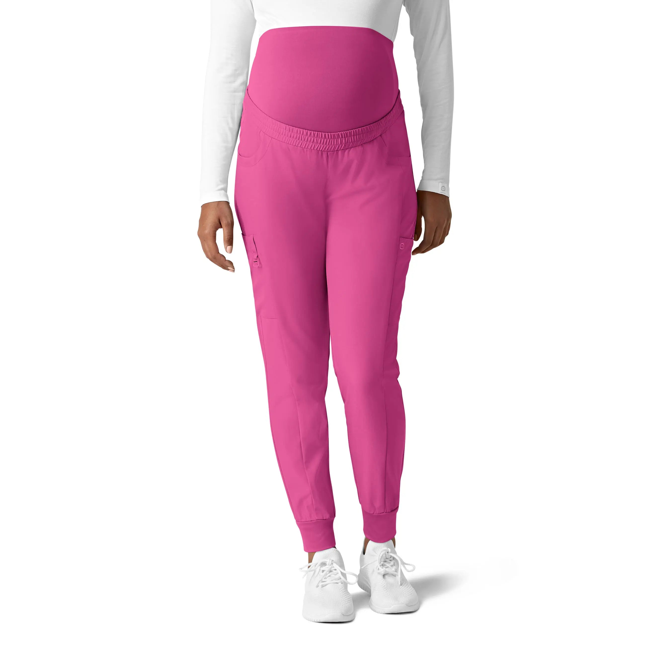 Weekend Price Cuts Galore Wink Maternity Jogger Scrub Pant - Hot Pink